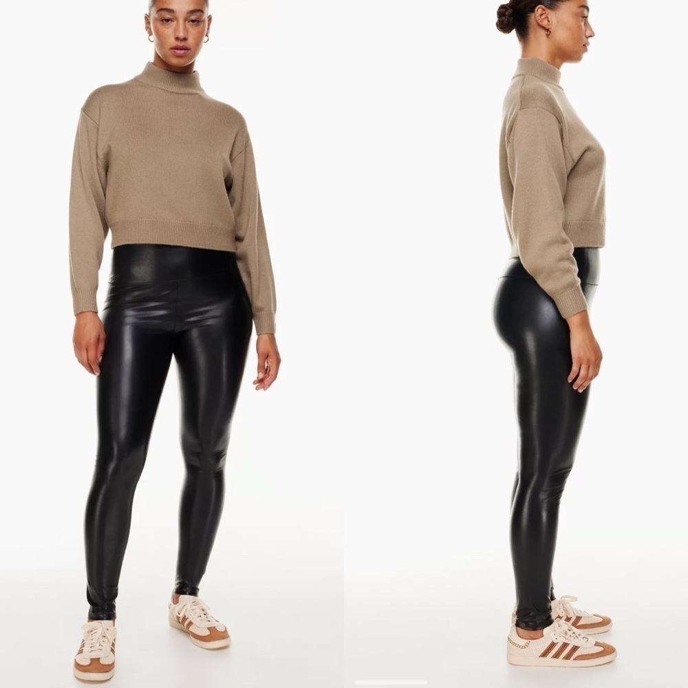 Aritzia Wilfred free Daria highrise leggings premium stretch vegan leather black